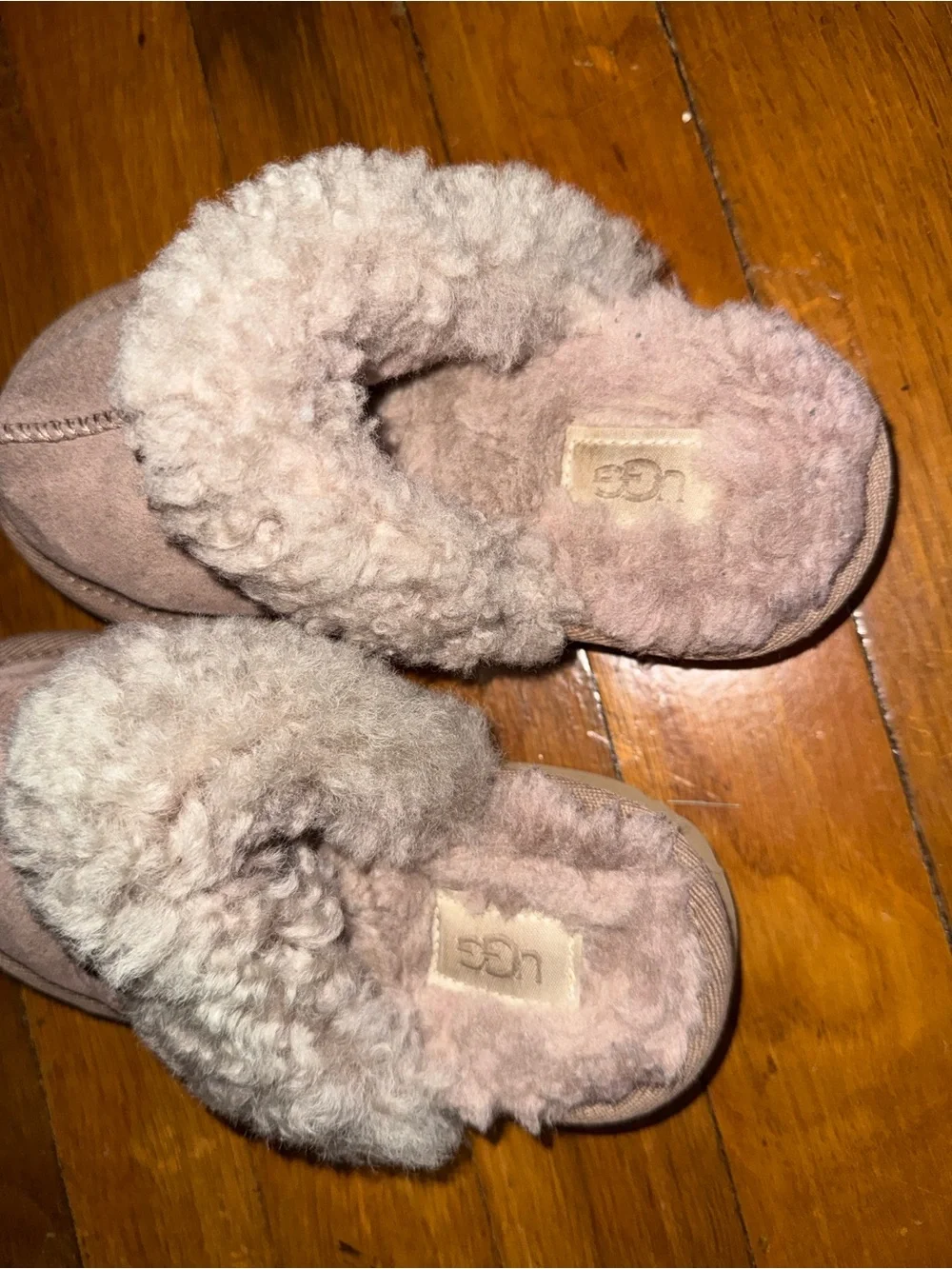 UGG Kids Shearling Slide Slippers - Light Brown